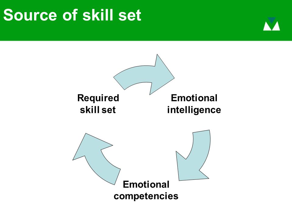 Source of skill set Emotional intelligence Emotional competencies Required skill set