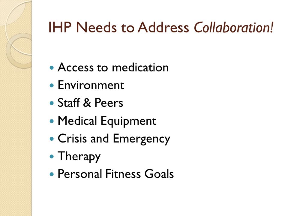 IHP Needs to Address Collaboration.