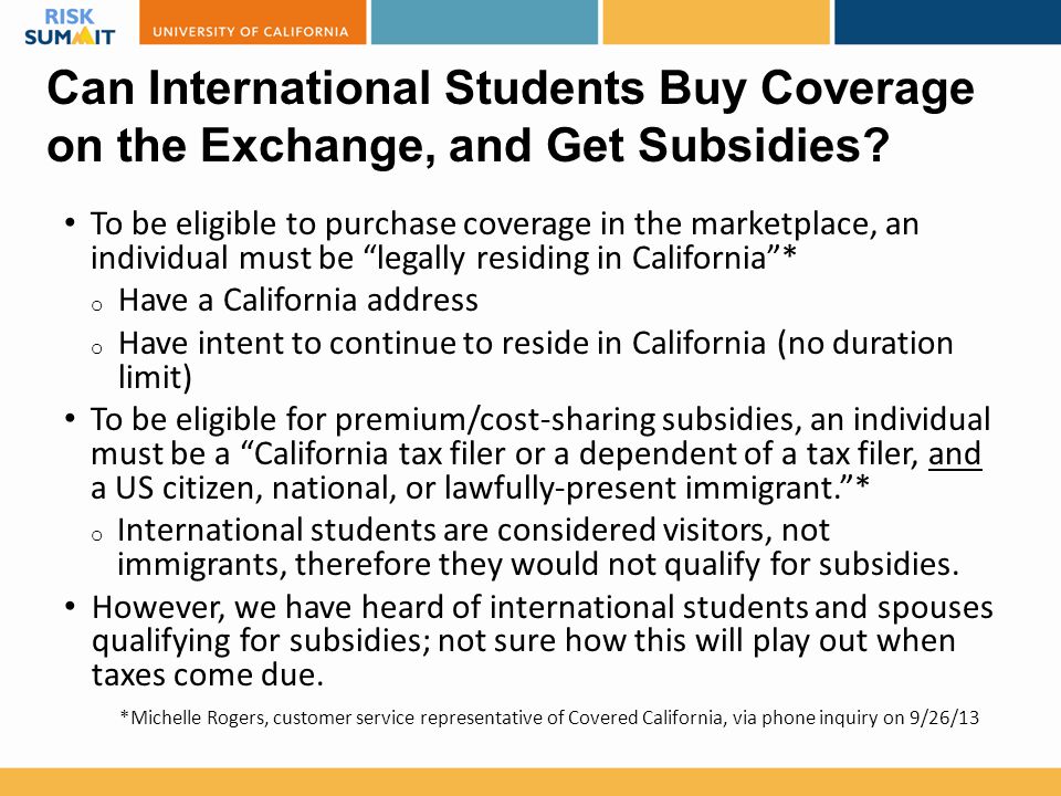Can International Students Buy Coverage on the Exchange, and Get Subsidies.