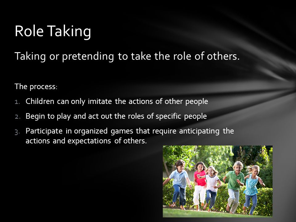 Taking or pretending to take the role of others.