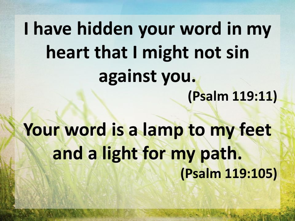 I have hidden your word in my heart that I might not sin against you.