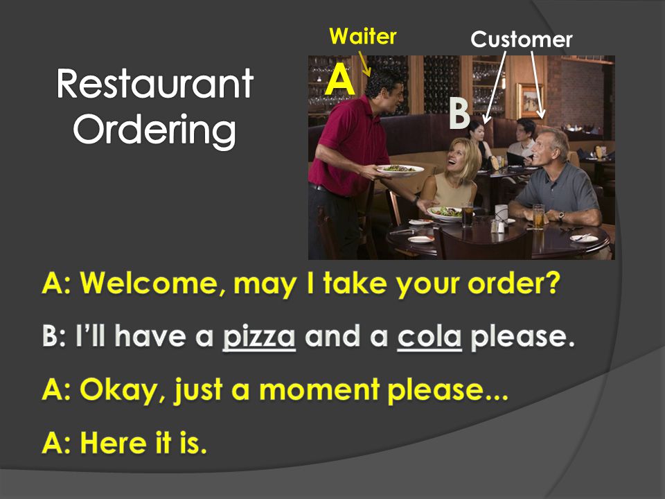 A B Waiter Customer