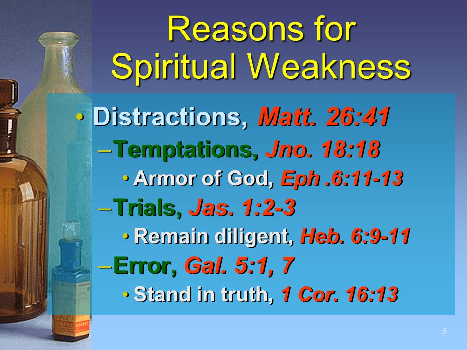5 Reasons for Spiritual Weakness Distractions, Matt.