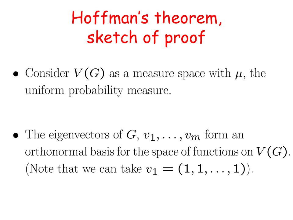 Hoffman’s theorem, sketch of proof