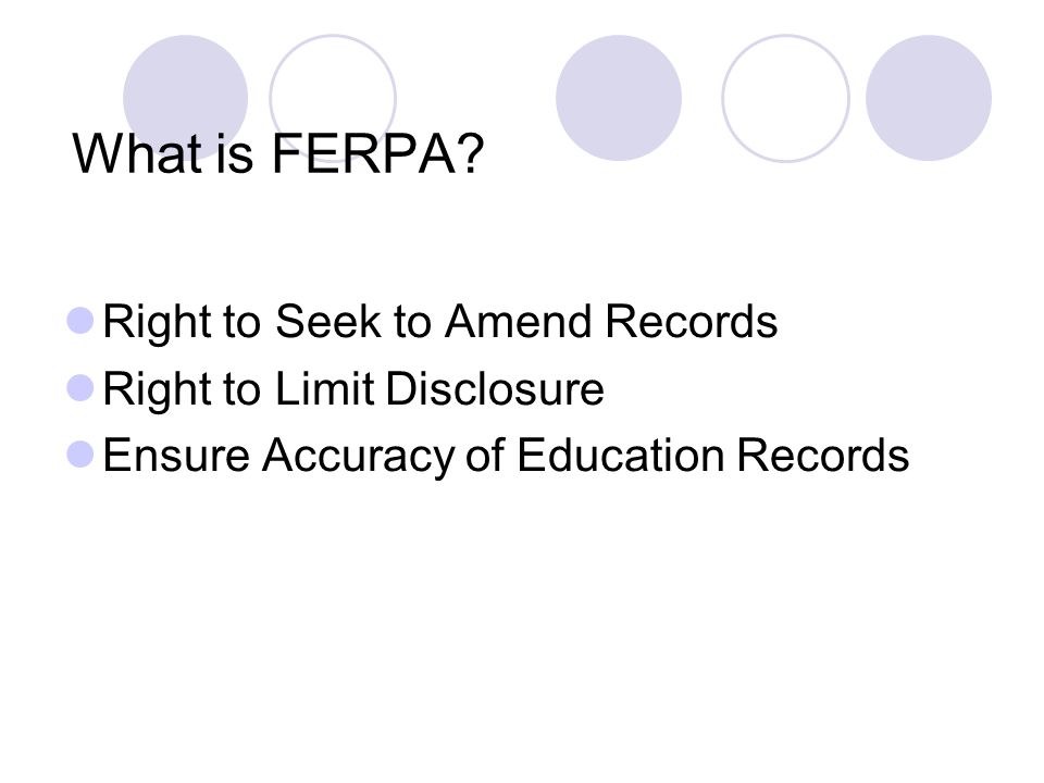 What is FERPA.