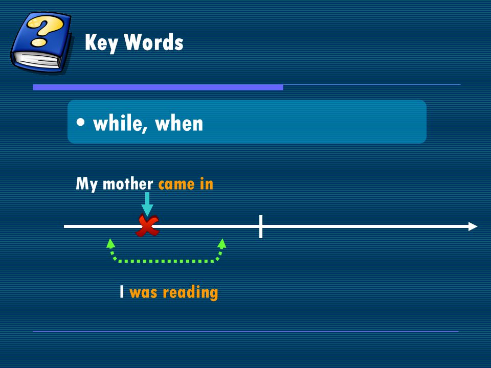 Key Words while, when I was reading My mother came in