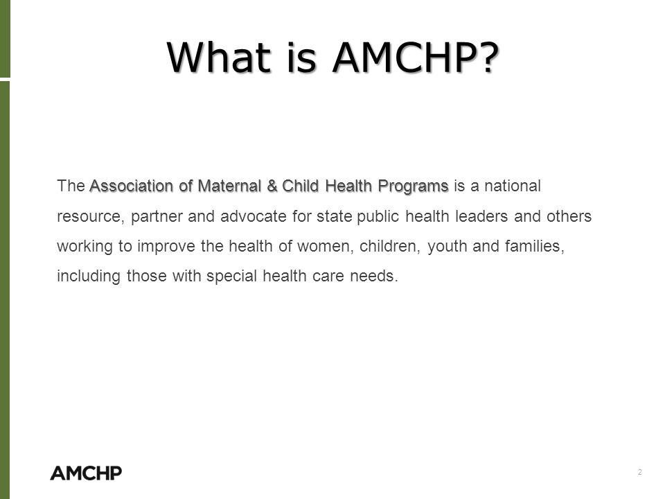 What is AMCHP.