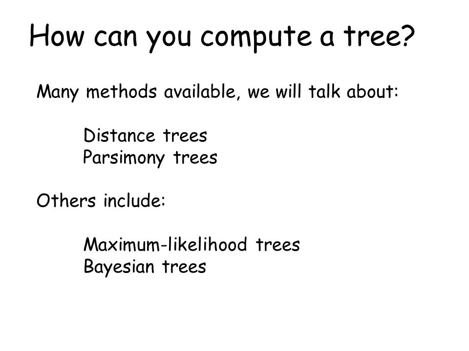 How can you compute a tree.