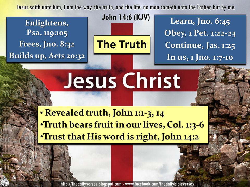 The Truth Revealed truth, John 1:1-3, 14 Truth bears fruit in our lives, Col.