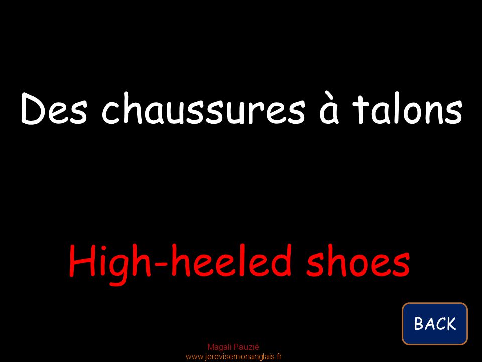 Magali Pauzié   High-heeled shoes Des chaussures à talons BACK
