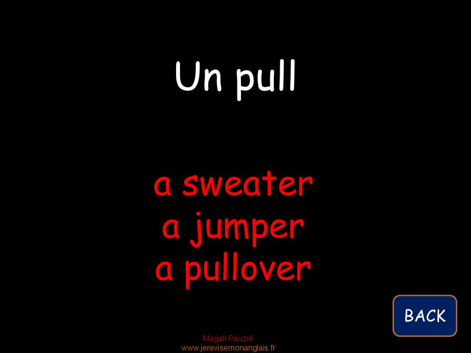 Magali Pauzié   a sweater a jumper a pullover Un pull BACK