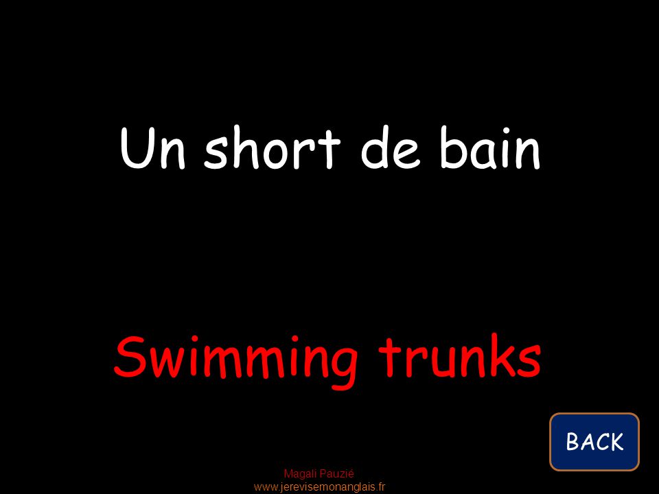 Magali Pauzié   Swimming trunks Un short de bain BACK