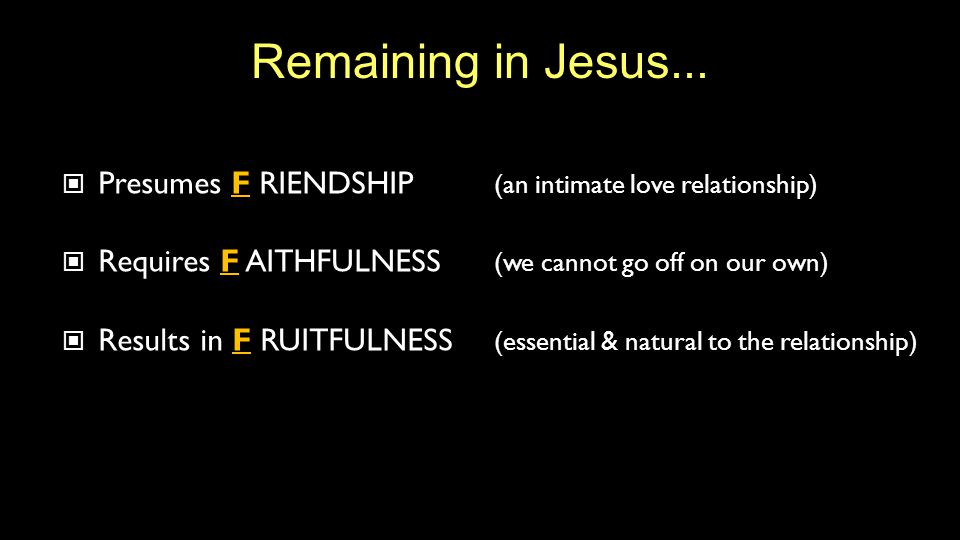 Remaining in Jesus...