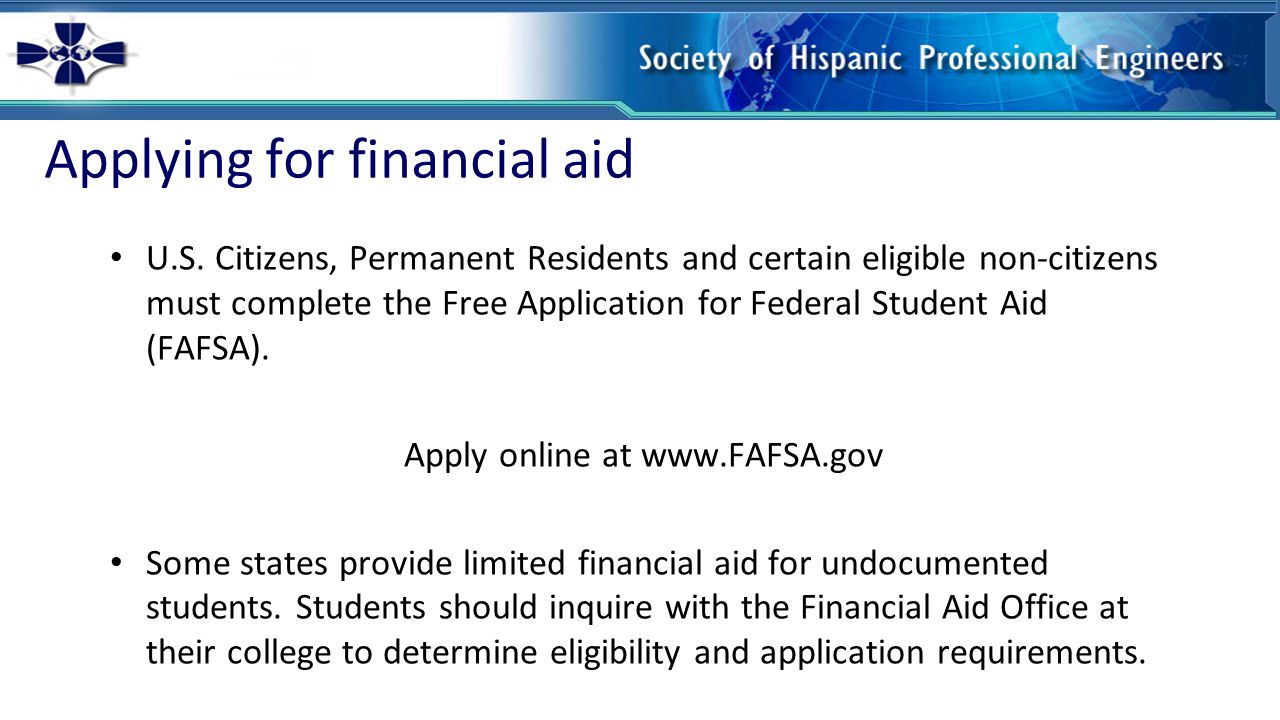 Applying for financial aid U.S.