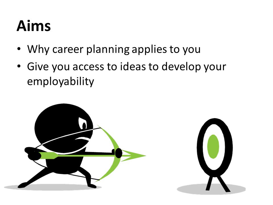 Aims Why career planning applies to you Give you access to ideas to develop your employability