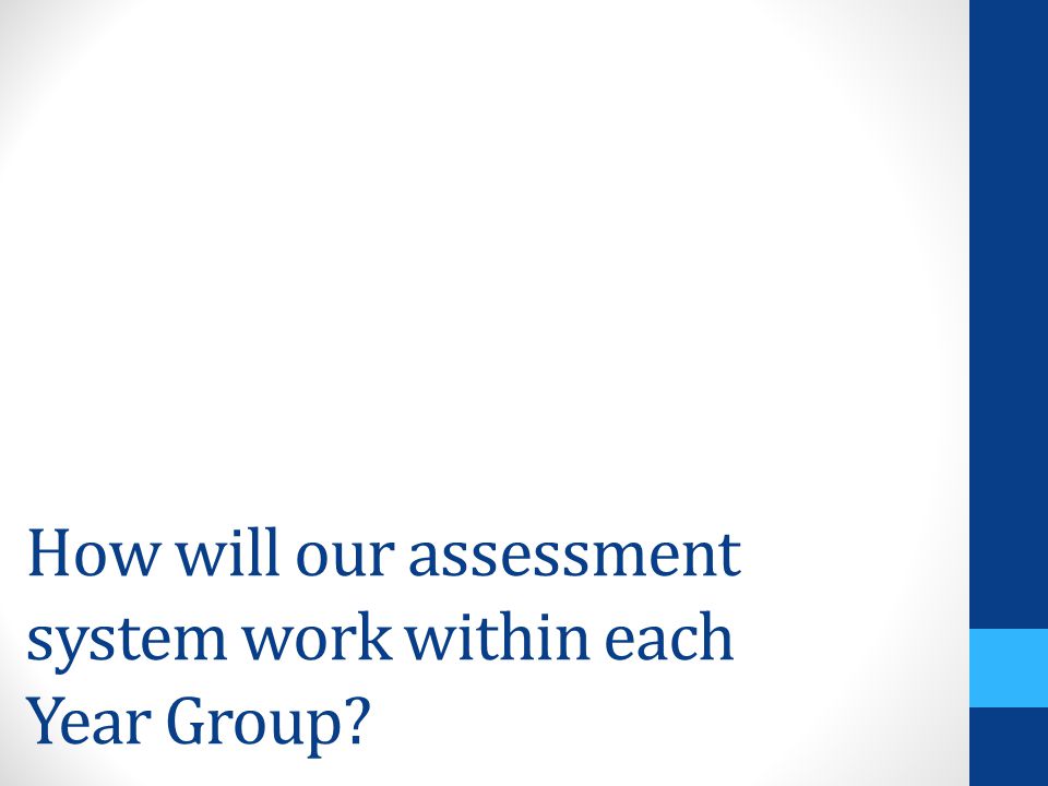 How will our assessment system work within each Year Group