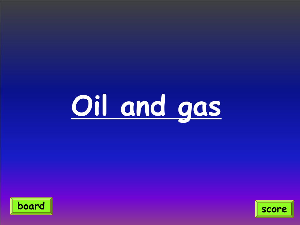 Oil and gas score board