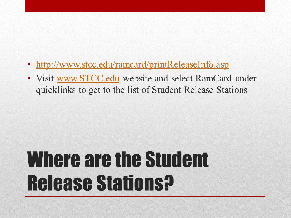 Where are the Student Release Stations.