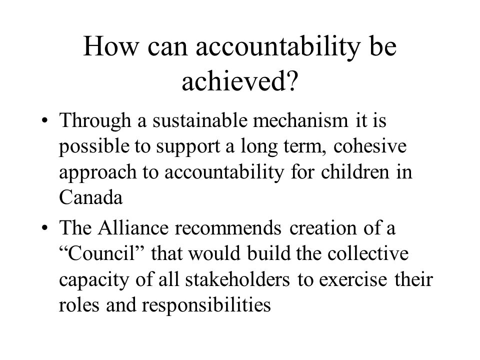 How can accountability be achieved.