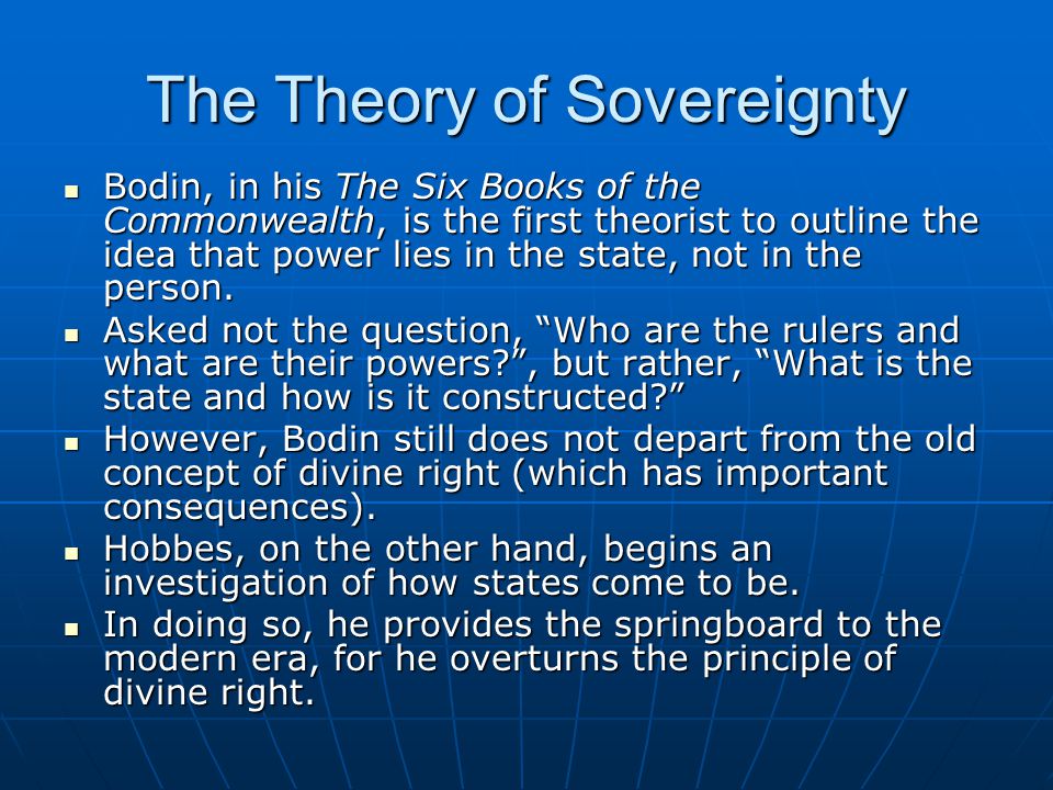 Sovereignty and the State PS 314 January 24th. The Big Questions What is  the nature of sovereignty? What is the nature of sovereignty? From where  did. - ppt download