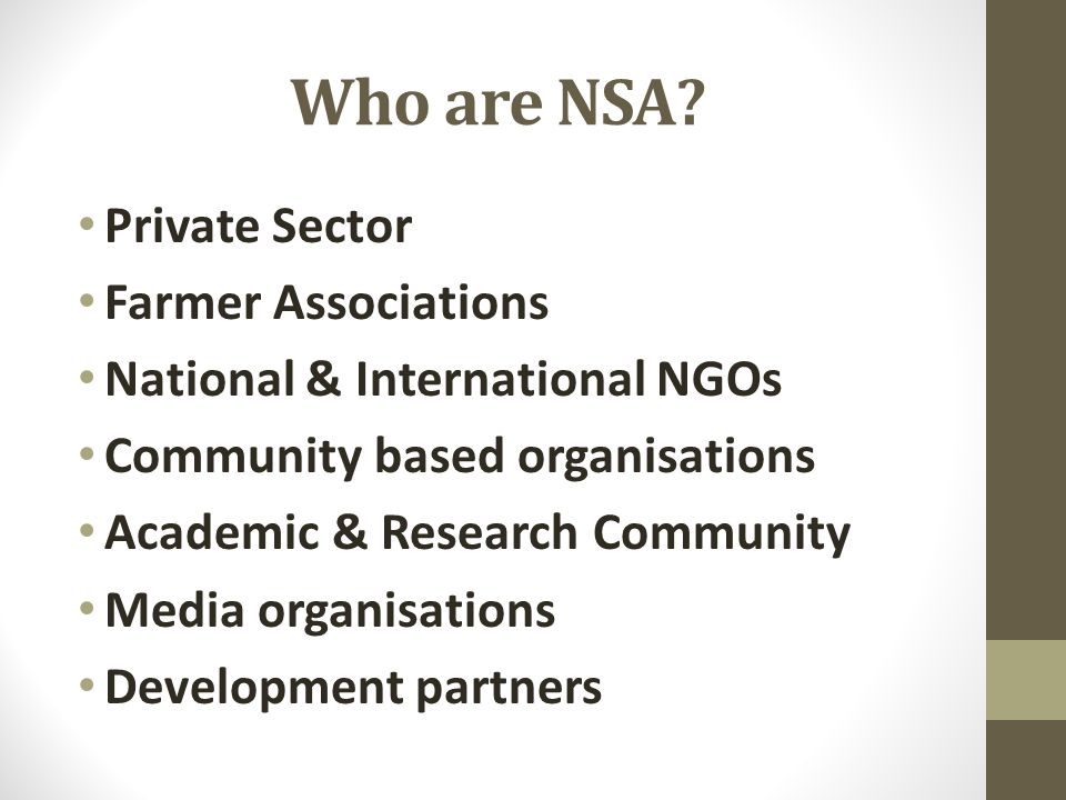 Who are NSA.