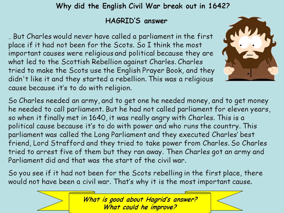 why did the civil war break out in 1642