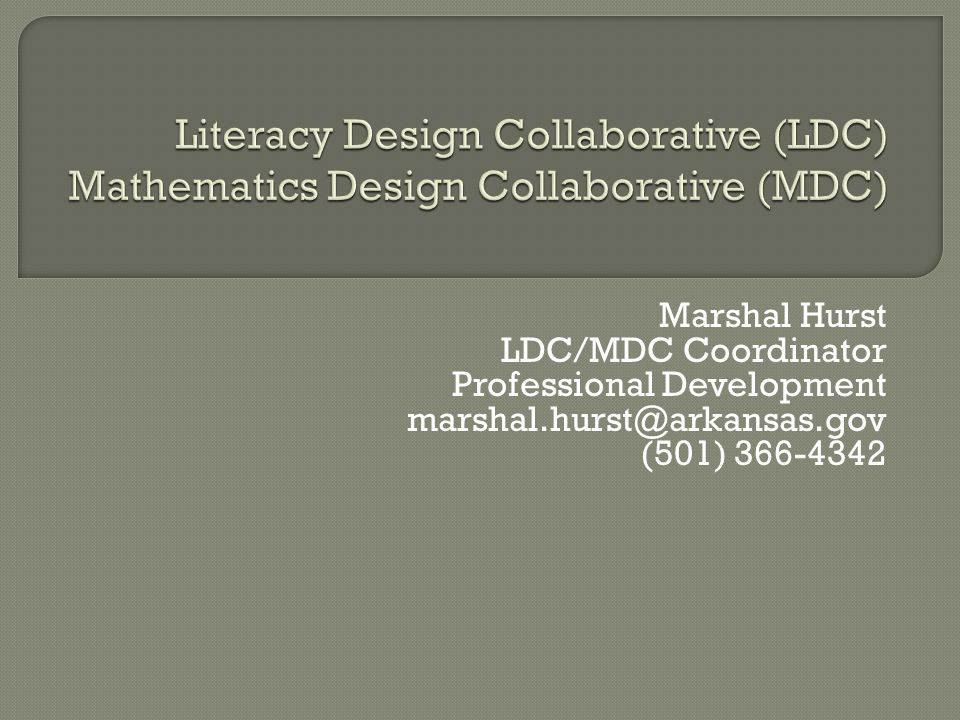 Marshal Hurst LDC/MDC Coordinator Professional Development (501)