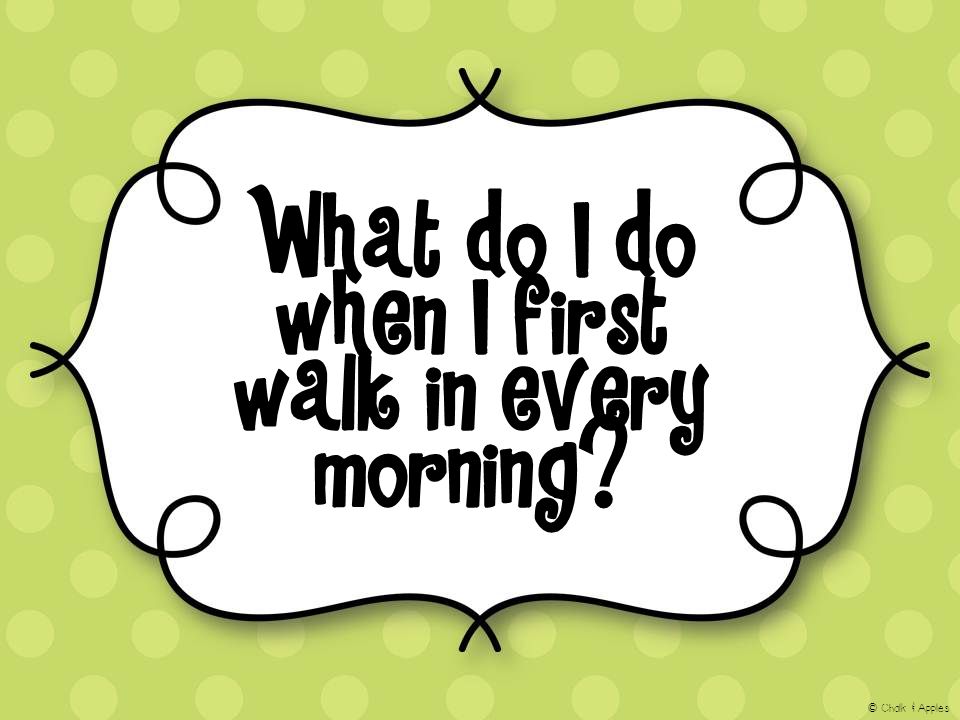 What do I do when I first walk in every morning © Chalk & Apples