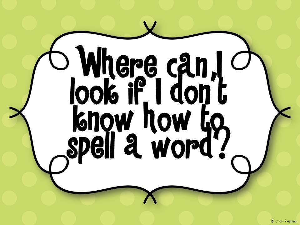Where can I look if I don’t know how to spell a word © Chalk & Apples