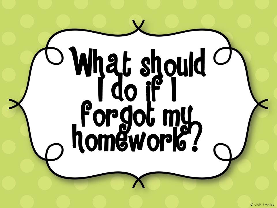 What should I do if I forgot my homework © Chalk & Apples
