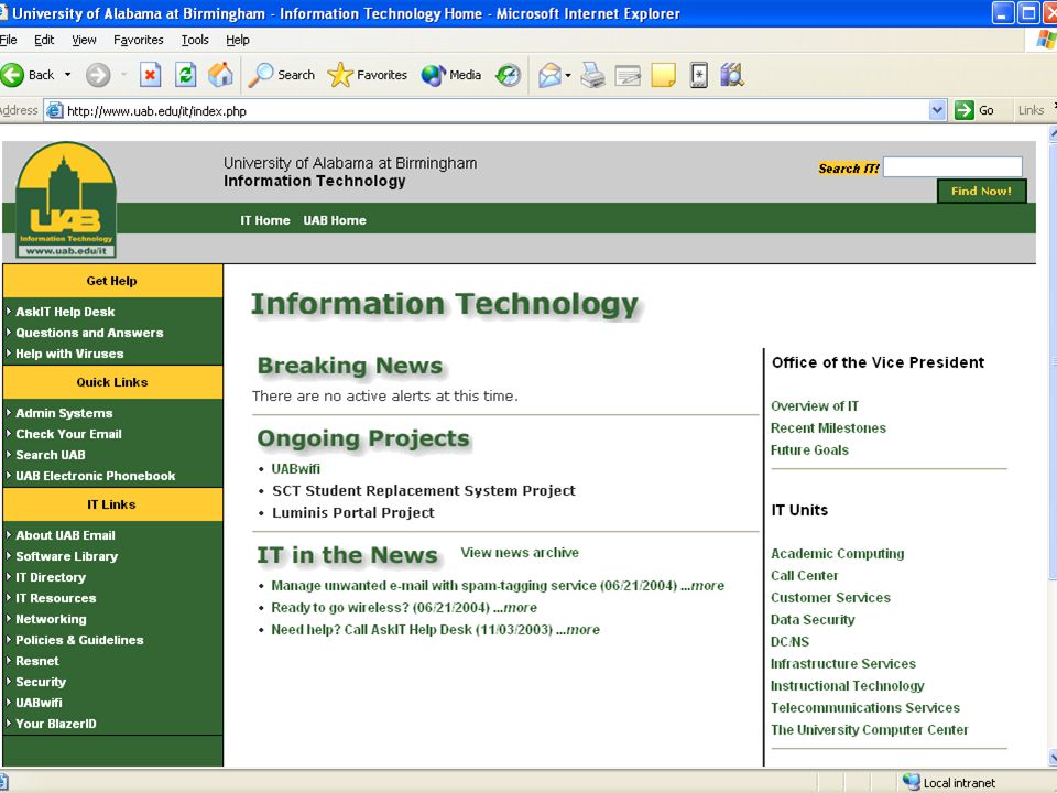 Information Technology At The University Of Alabama At Birmingham