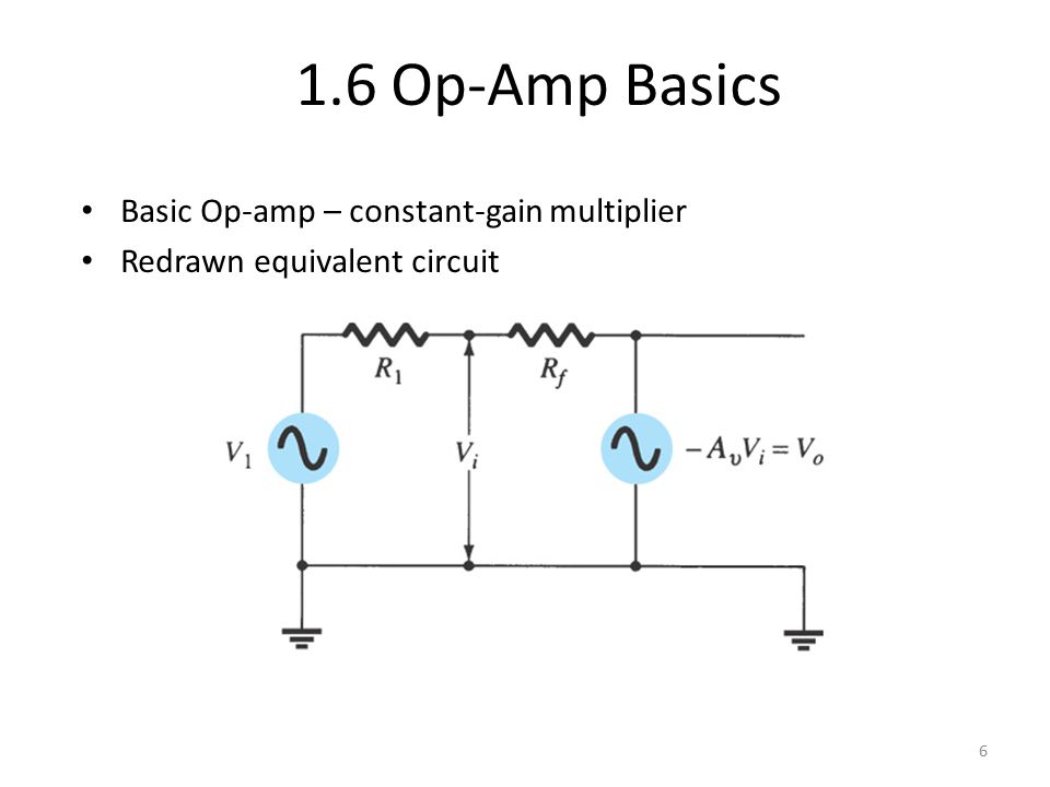 Basic Op-amp – constant-gain multiplier Redrawn equivalent circuit 6