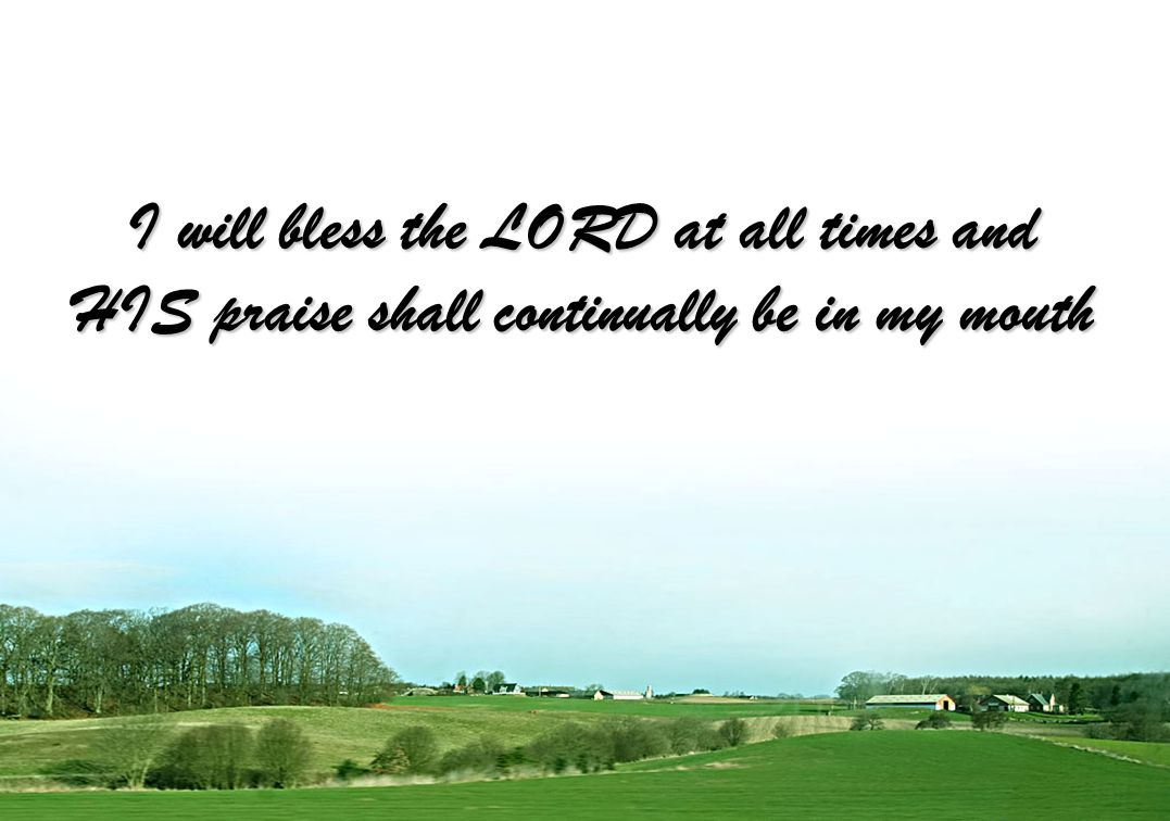 I will bless the LORD at all times and HIS praise shall continually be in my mouth