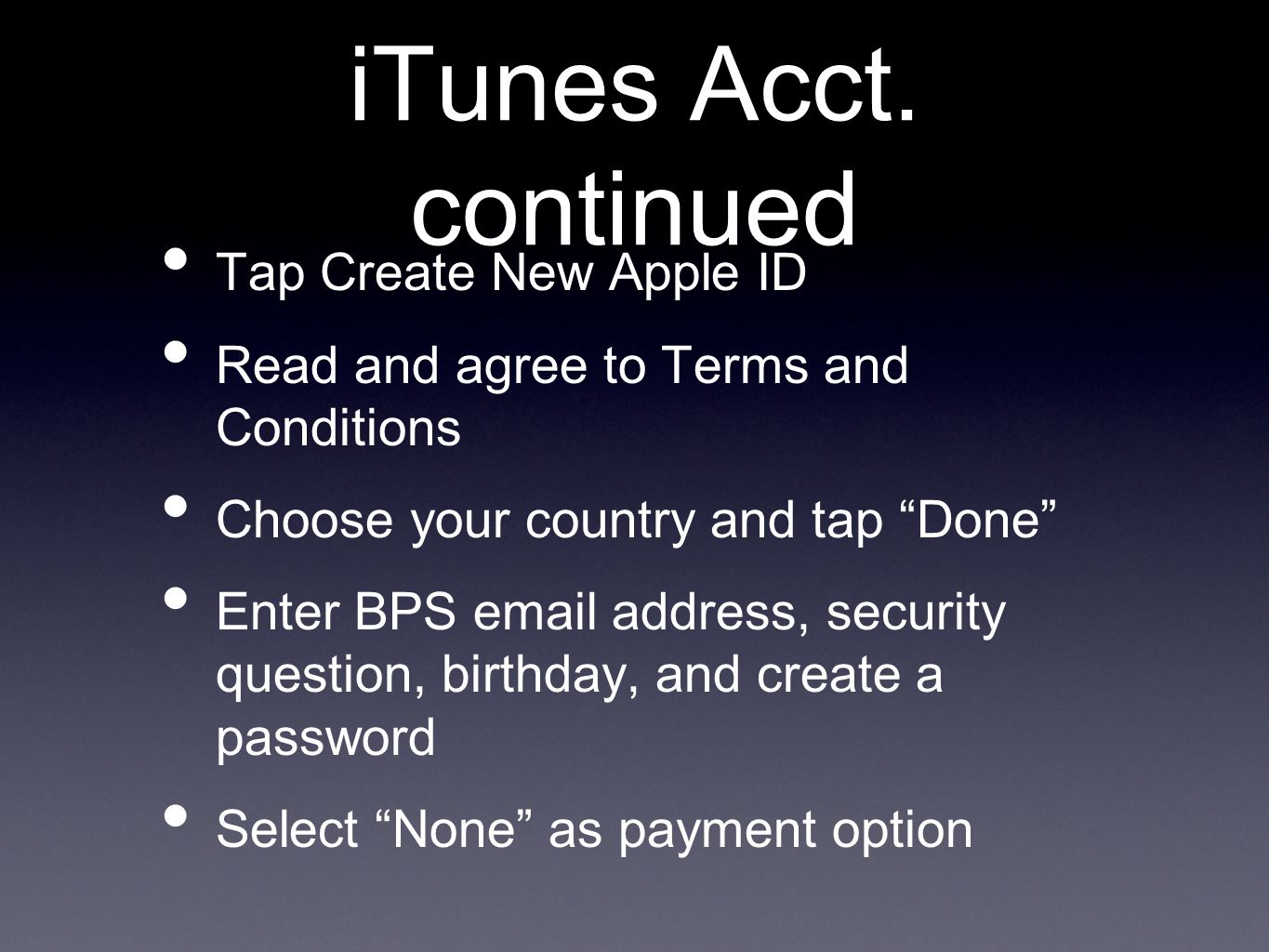 iTunes Acct.