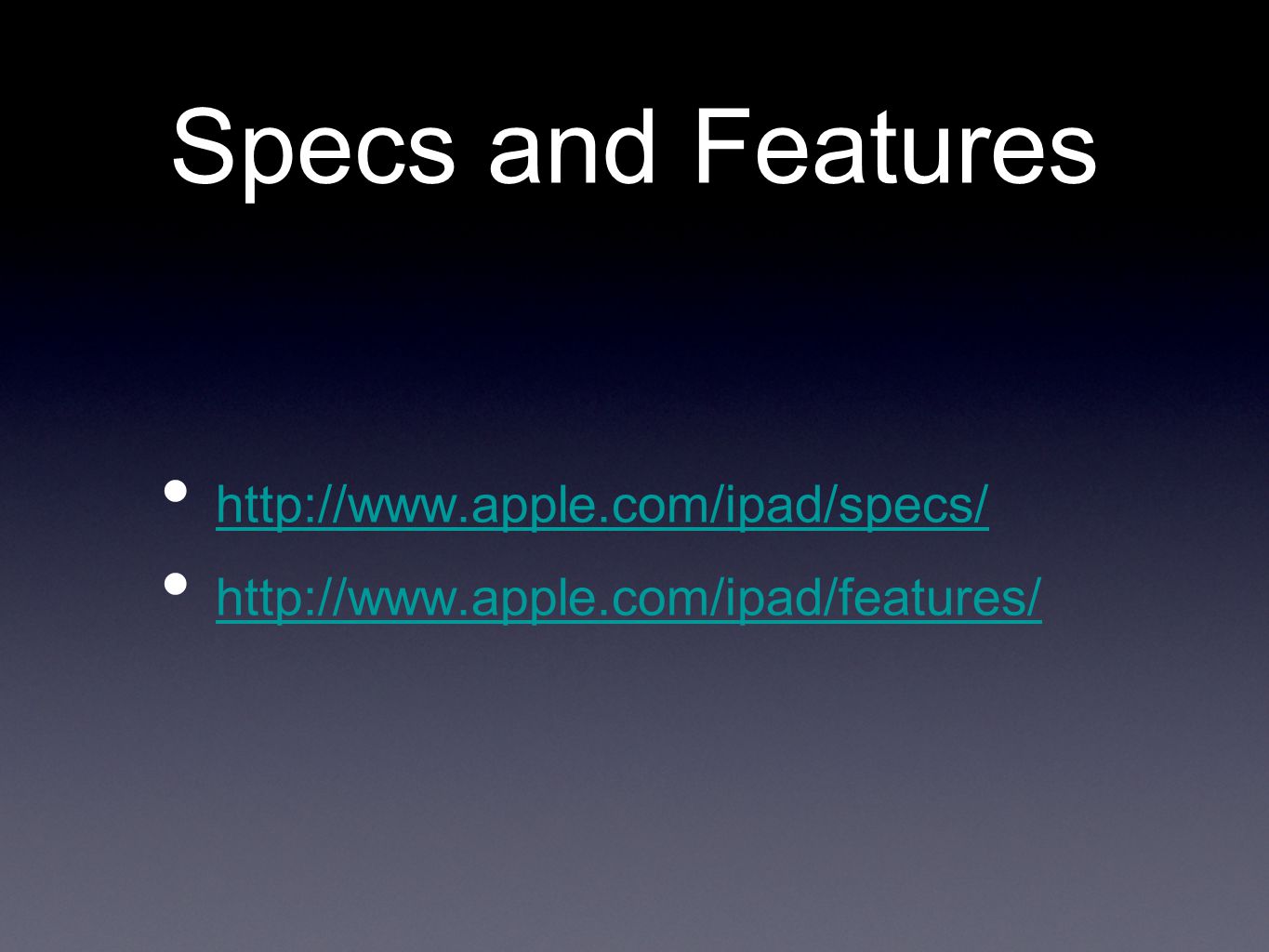 Specs and Features