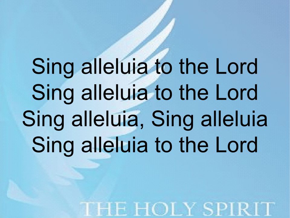 Sing alleluia to the Lord Sing alleluia to the Lord Sing alleluia, Sing alleluia Sing alleluia to the Lord