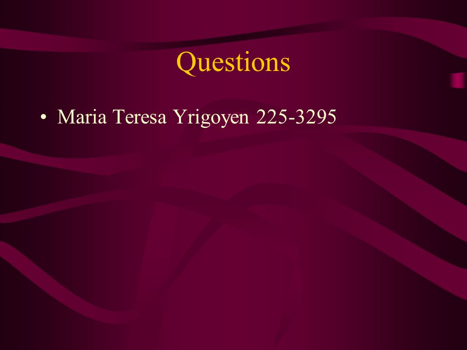 Questions Maria Teresa Yrigoyen
