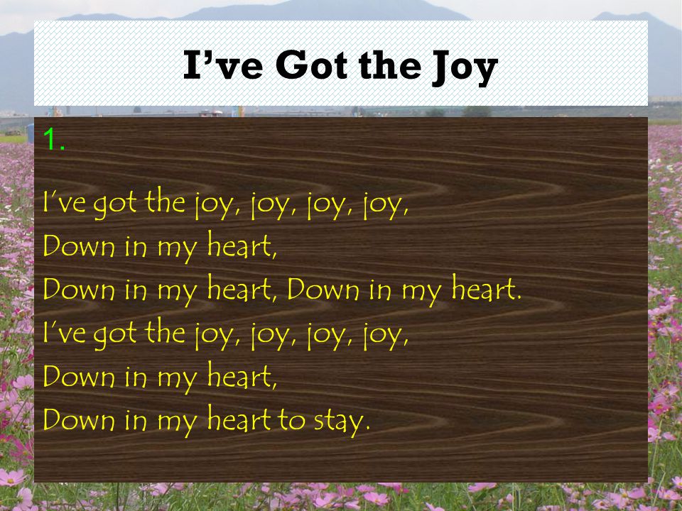 I’ve Got the Joy 1.