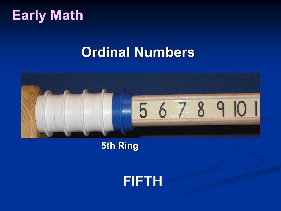 Early Math Ordinal Numbers FIFTH 5th Ring