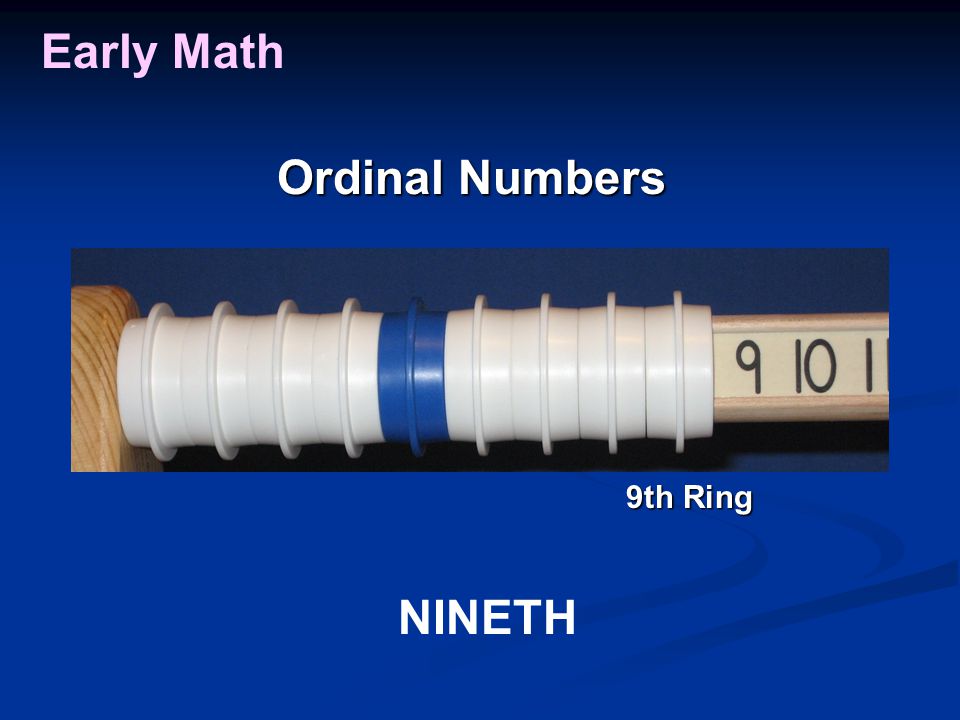 Early Math Ordinal Numbers NINETH 9th Ring