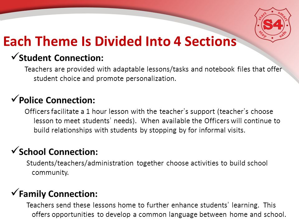 Each Theme Is Divided Into 4 Sections Student Connection: Teachers are provided with adaptable lessons/tasks and notebook files that offer student choice and promote personalization.