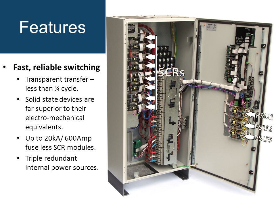 Features Fast, reliable switching Transparent transfer – less than ¼ cycle.