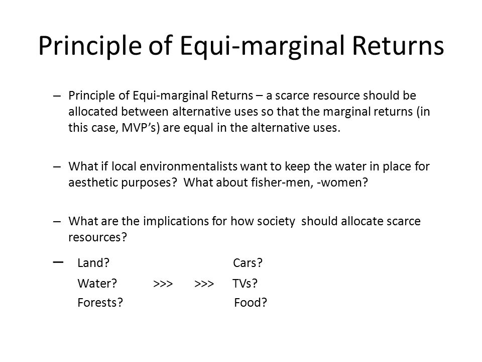 equi marginal returns