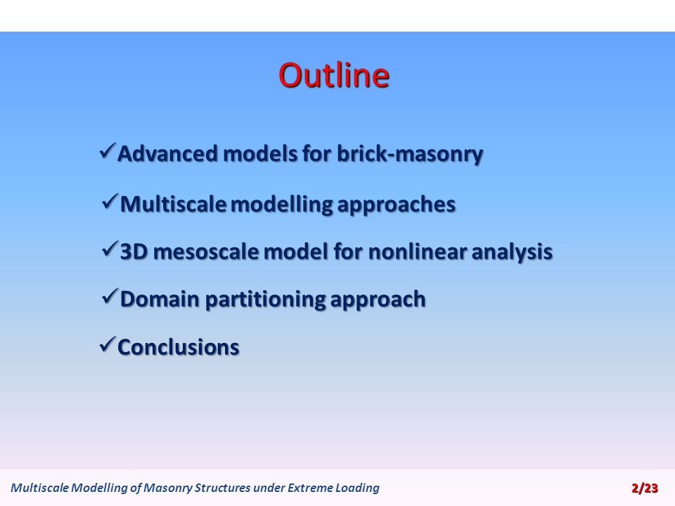 COMPUTATIONAL APPLICATIONS IN MASONRY STRUCTURES
