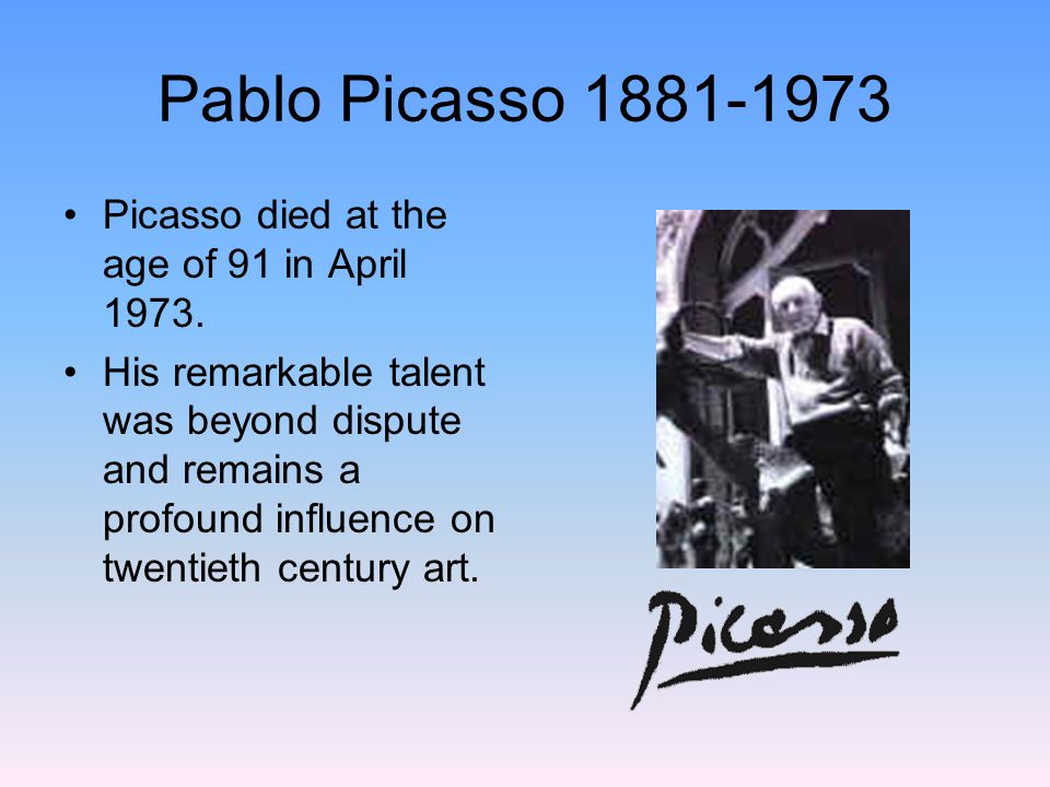 The Final Years Picasso spent his last years as a celebrity-his art as well as his person became a myth.