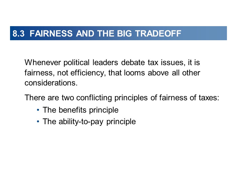 Whenever political leaders debate tax issues, it is fairness, not efficiency, that looms above all other considerations.