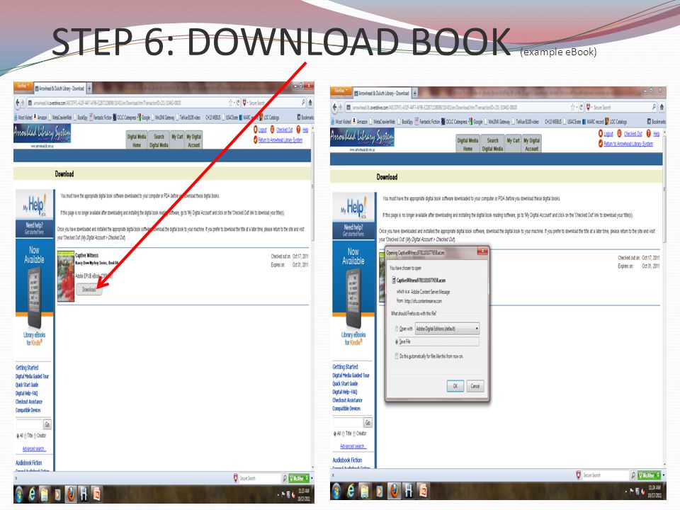 STEP 6: DOWNLOAD BOOK (example eBook)