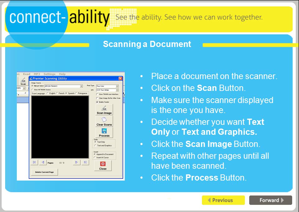 Scanning a Document Place a document on the scanner.