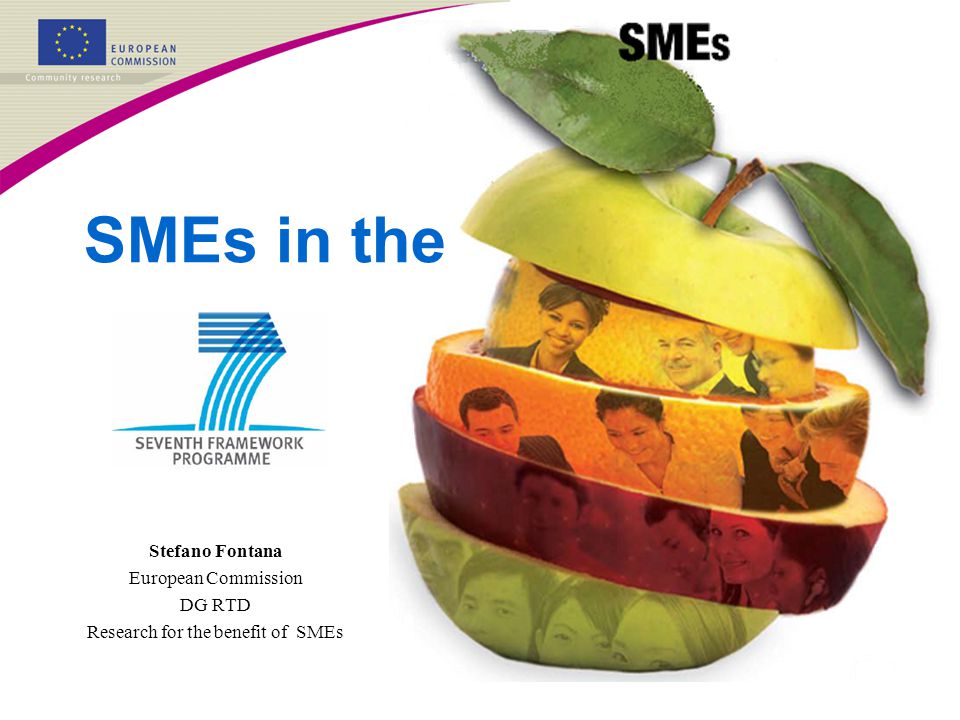 Stefano Fontana European Commission DG RTD Research for the benefit of SMEs SMEs in the