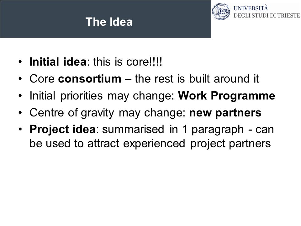 The Idea Initial idea: this is core!!!.